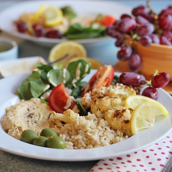Brown rice bowl with cauliflower