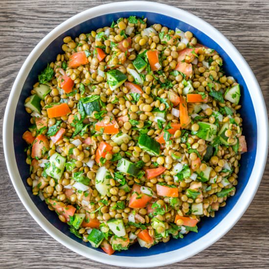 Green Lentil Tabbouleh Salad