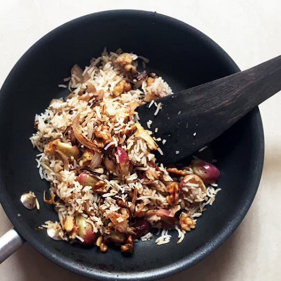 Walnut Grape Fried Rice
