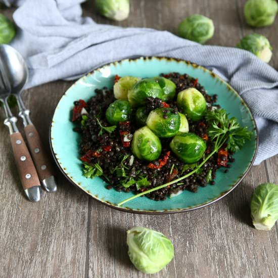 Stirfried Brussels Sprouts w Lentil