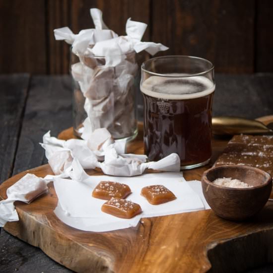 Salted Beer Caramel Squares