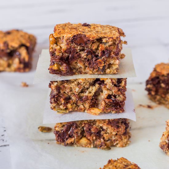 Chocolate Peanut Butter Oat Bars
