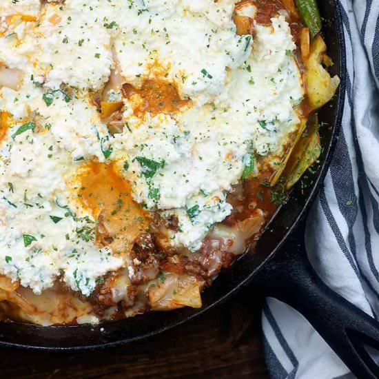 SKILLET LASAGNA WITH CABBAGE