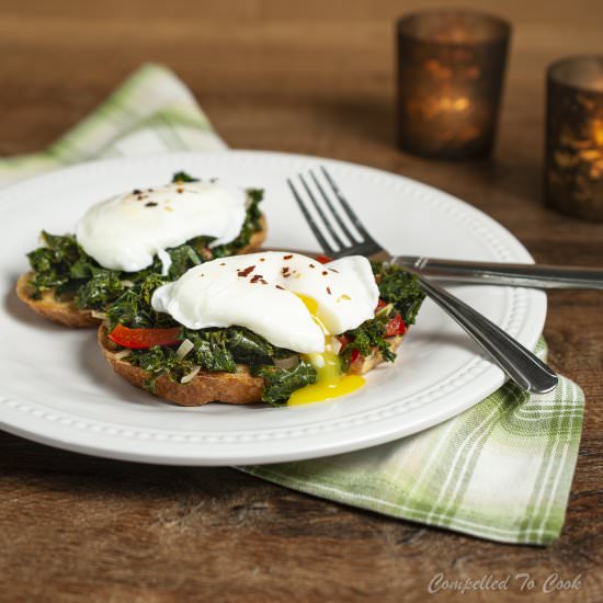 Poached Egg and Kale Toasts