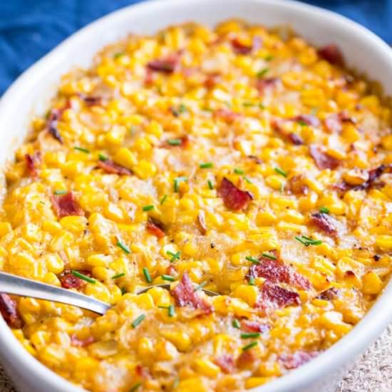 Creamed Corn Casserole with Bacon