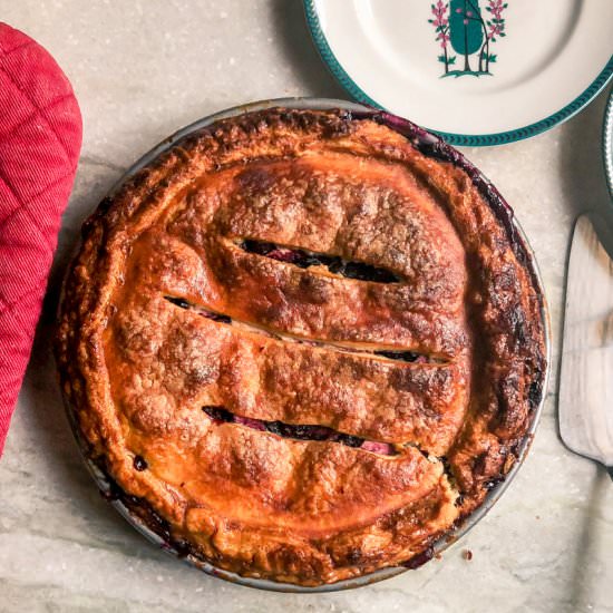 Blueberry Apple and Ginger Pie