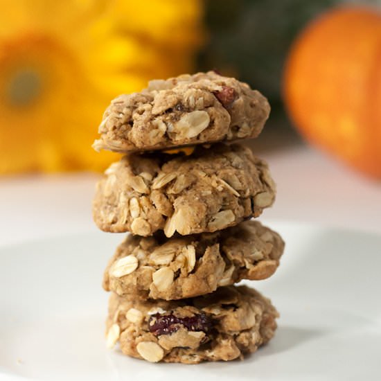 Vegan Autumn Spice Oatmeal Cookies