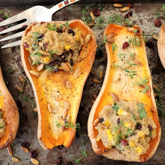 Quinoa Stuffed Butternut Squash