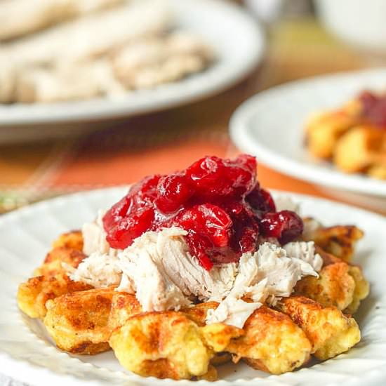 Low Carb Turkey Stuffing Waffles