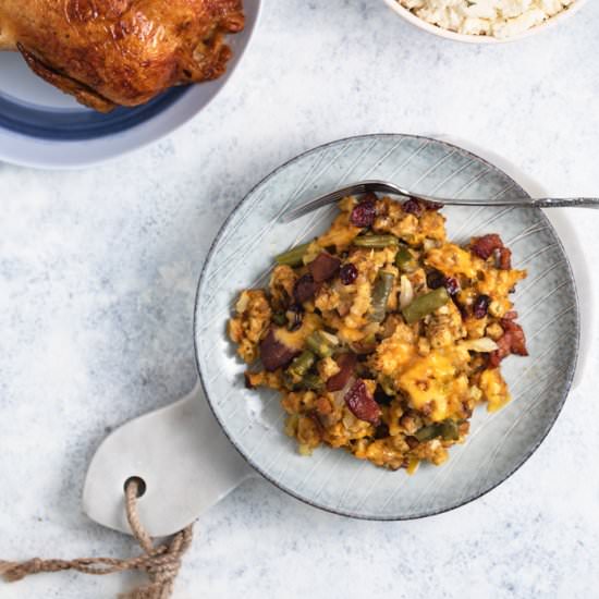 Stuffing and Green Bean Casserole