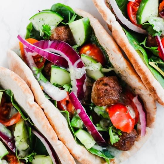 Vegan Beef Gyros with Tzatziki