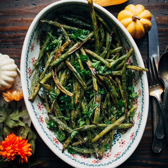 Vegan Roasted Green Beans