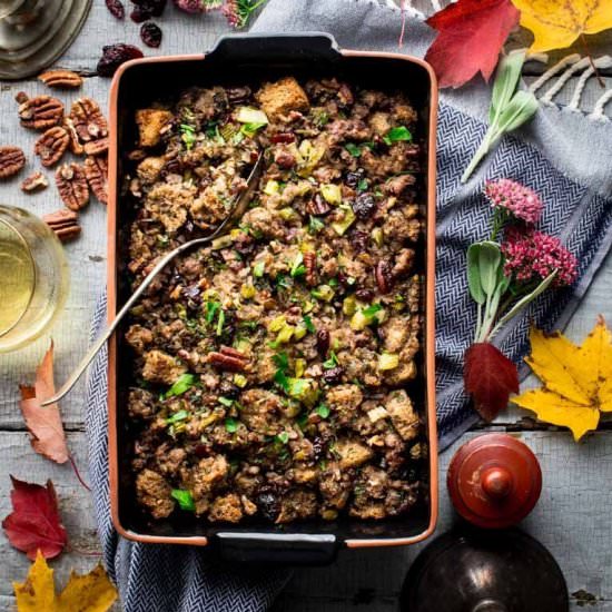 Cranberry sausage stuffing