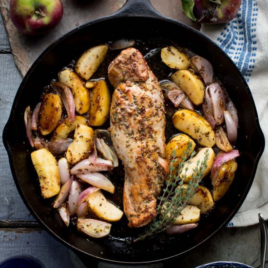pork tenderloin and apple skillet