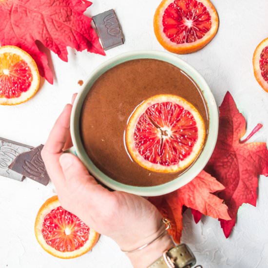 Orange ginger hot chocolate