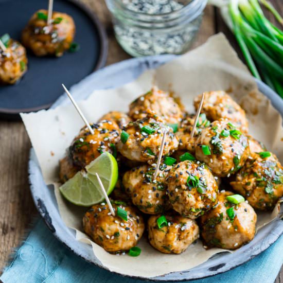Hoisin-glazed turkey meatballs