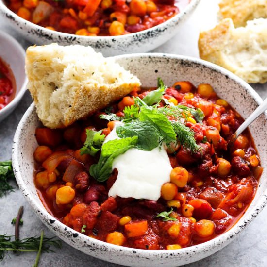 8-Ingredient Harissa Bean Chili