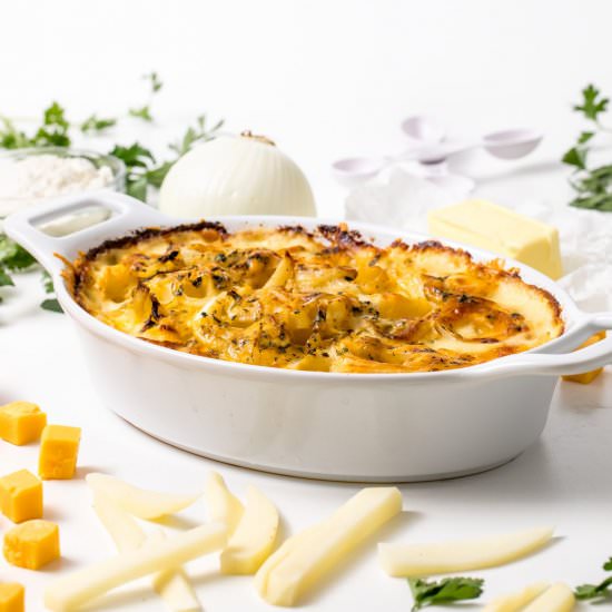 Cheesy holiday potatoes