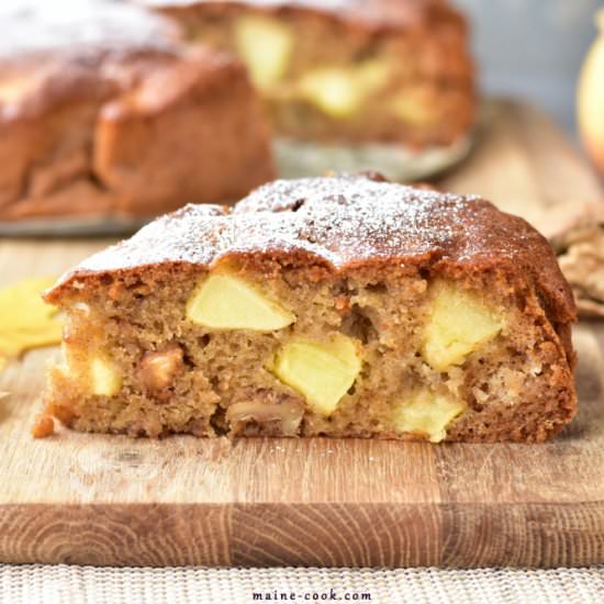 Apple walnut and honey cake