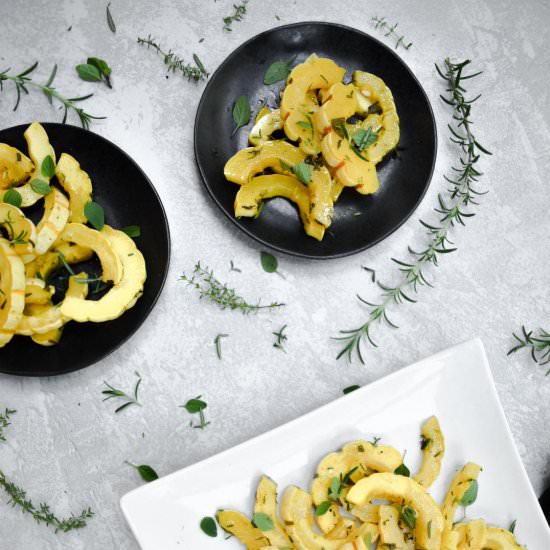Fall Herb Roasted Delicata Squash