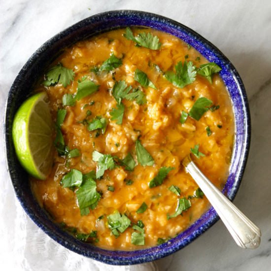 Red Lentil Soup with warm spices