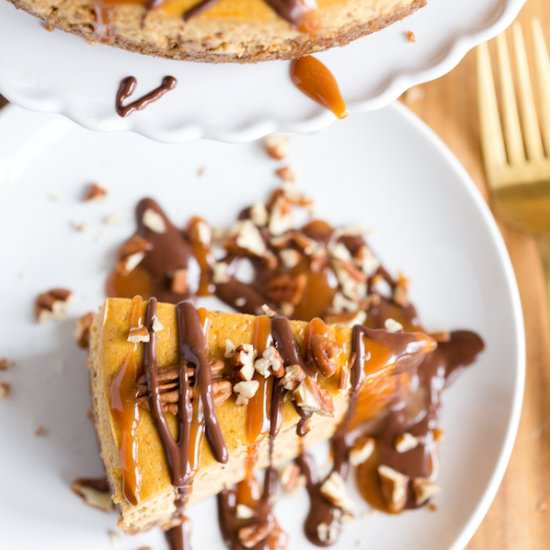 Turtle Pumpkin Cheesecake