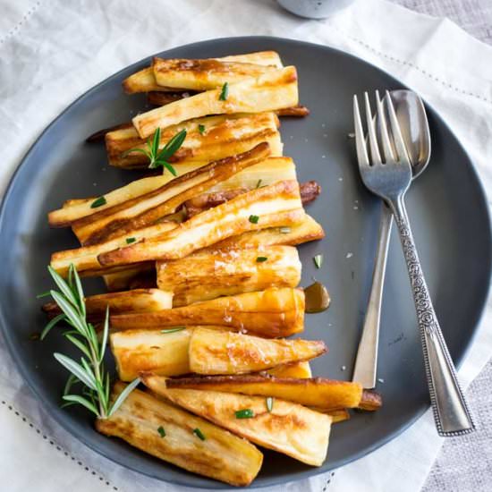 Roasted Parsnips w/ Salted Caramel