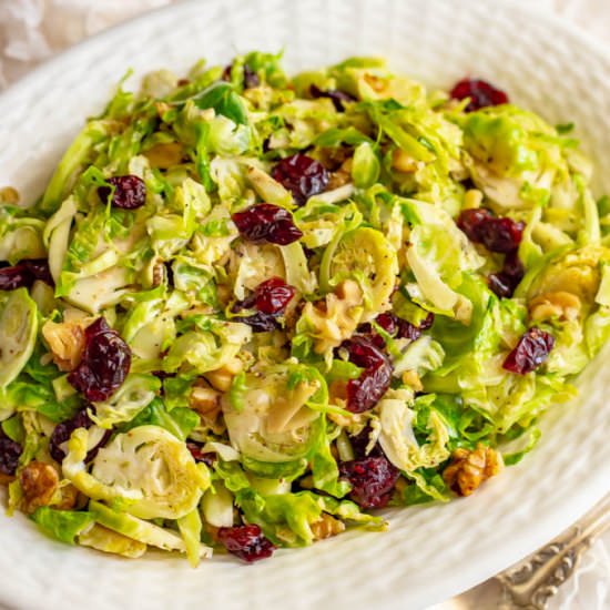 Warm shredded Brussels sprouts