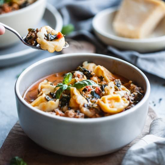 Creamy Tuscan Tortellini Soup