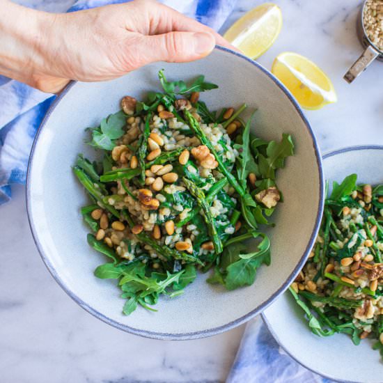 Asparagus, Spinach & Walnut Risotto
