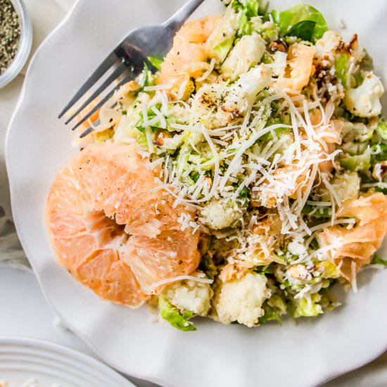 Brussels + Cauliflower Salad