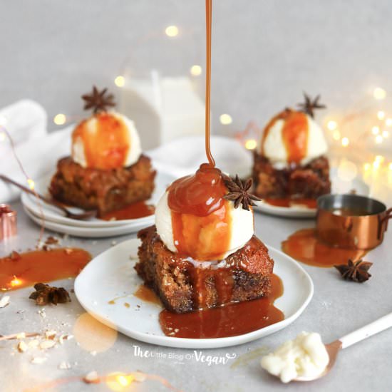 Vegan sticky toffee pudding