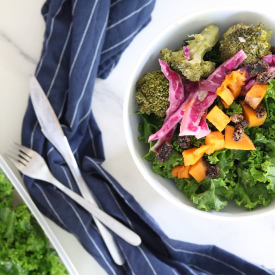 Autumn Sweet Potato Kale Salad