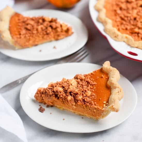 Lighter Pumpkin Pie with Streusel