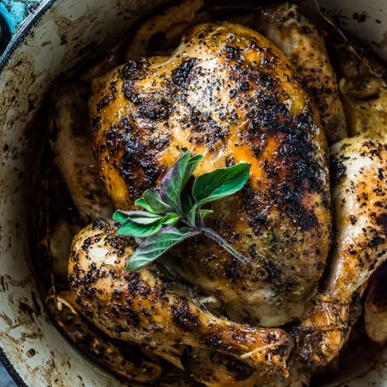Lemon Herb Butter Roast Chicken