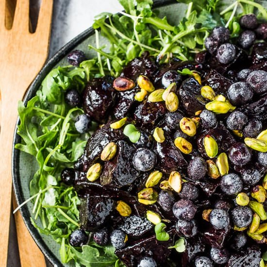 Blueberry Balsamic Glazed Beets