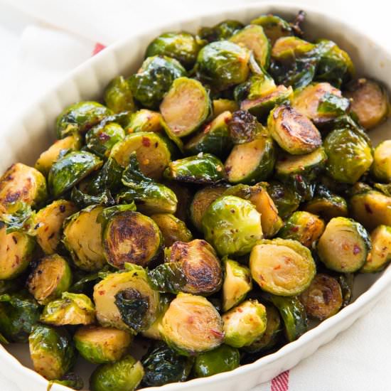 Maple Roasted Brussels Sprouts