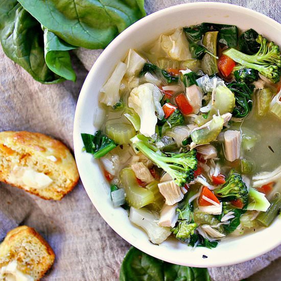 Fully Loaded Low Carb Chicken Soup