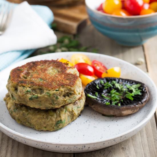 Mushy Pea Parsnip and Potato Cakes
