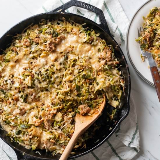 skillet shaved brussels sprouts