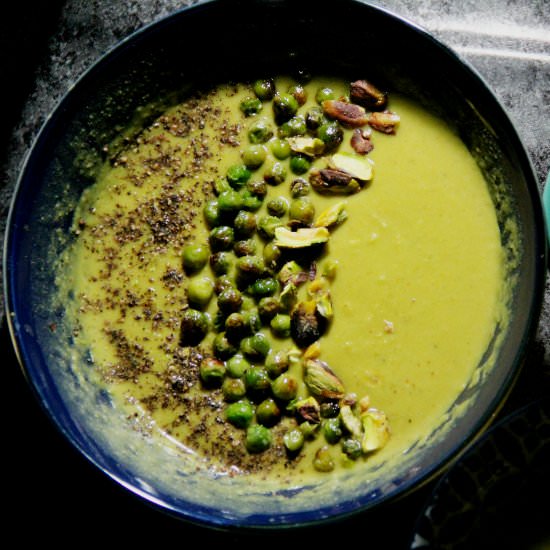 Sweet Pea and Pumpkin soup