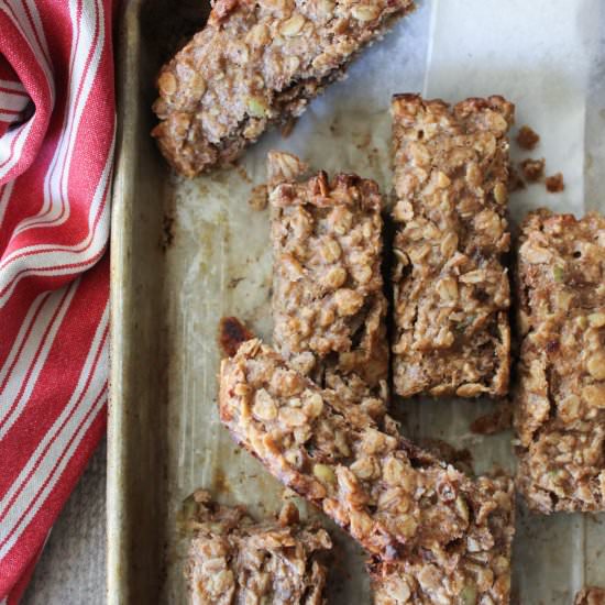 Banana Walnut Oat Bars