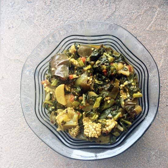 Radish Leaves and Eggplant Curry
