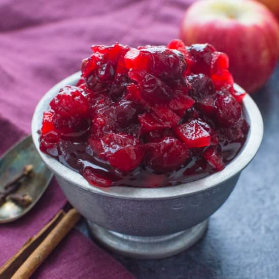 Lightly Spiced Cranberry Sauce with