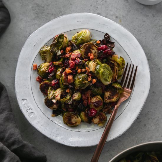 Cranberry Pancetta Brussels Sprouts