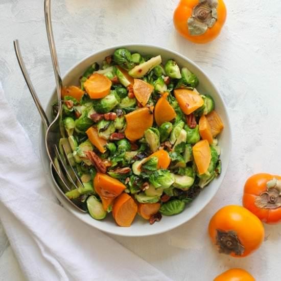 Brussels Sprouts + Persimmon Salad