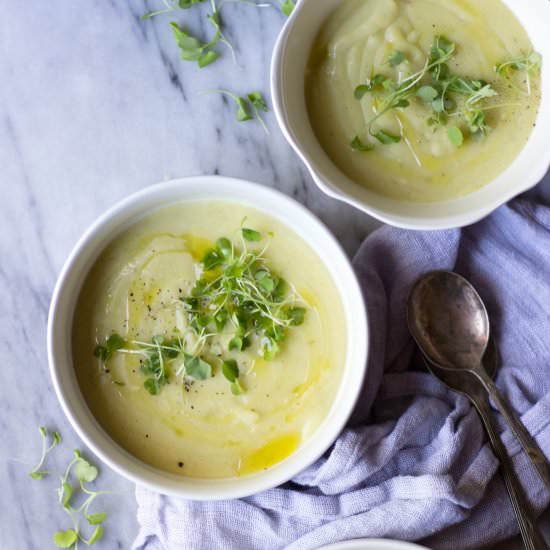 Potato Leek Soup with Olive Oil