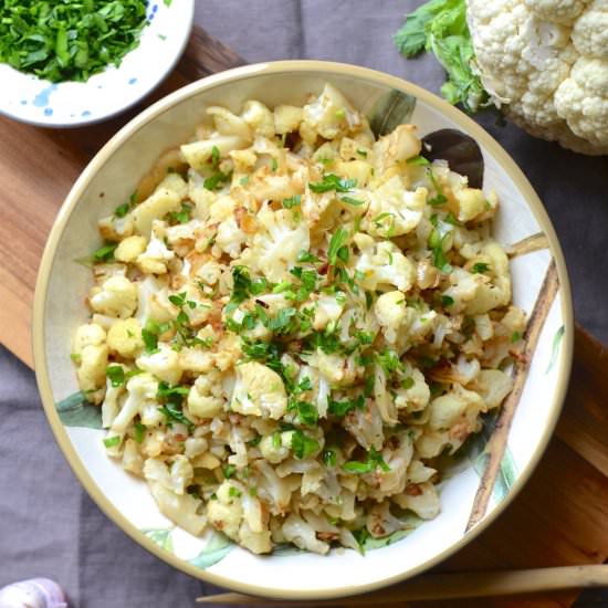 Garlicky Sautéed Cauliflower