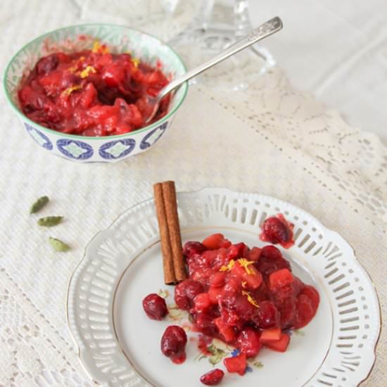 Orange Cardamom Cranberry Sauce