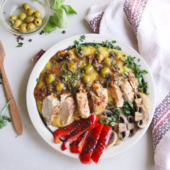 Morocan Chicken & Sweet Potato Mash
